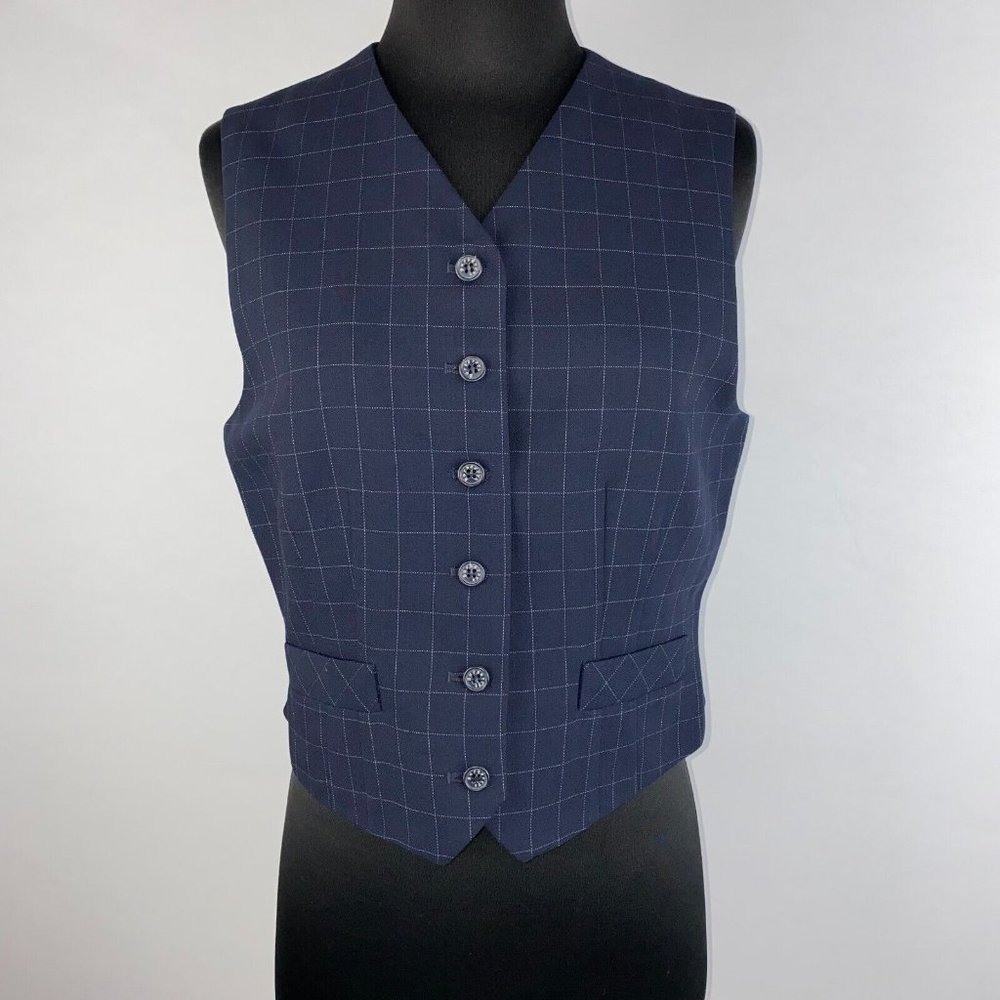 Vintage Vtg Burberrys Of London 6 Wool Patterned Vest Waistcoat Lined